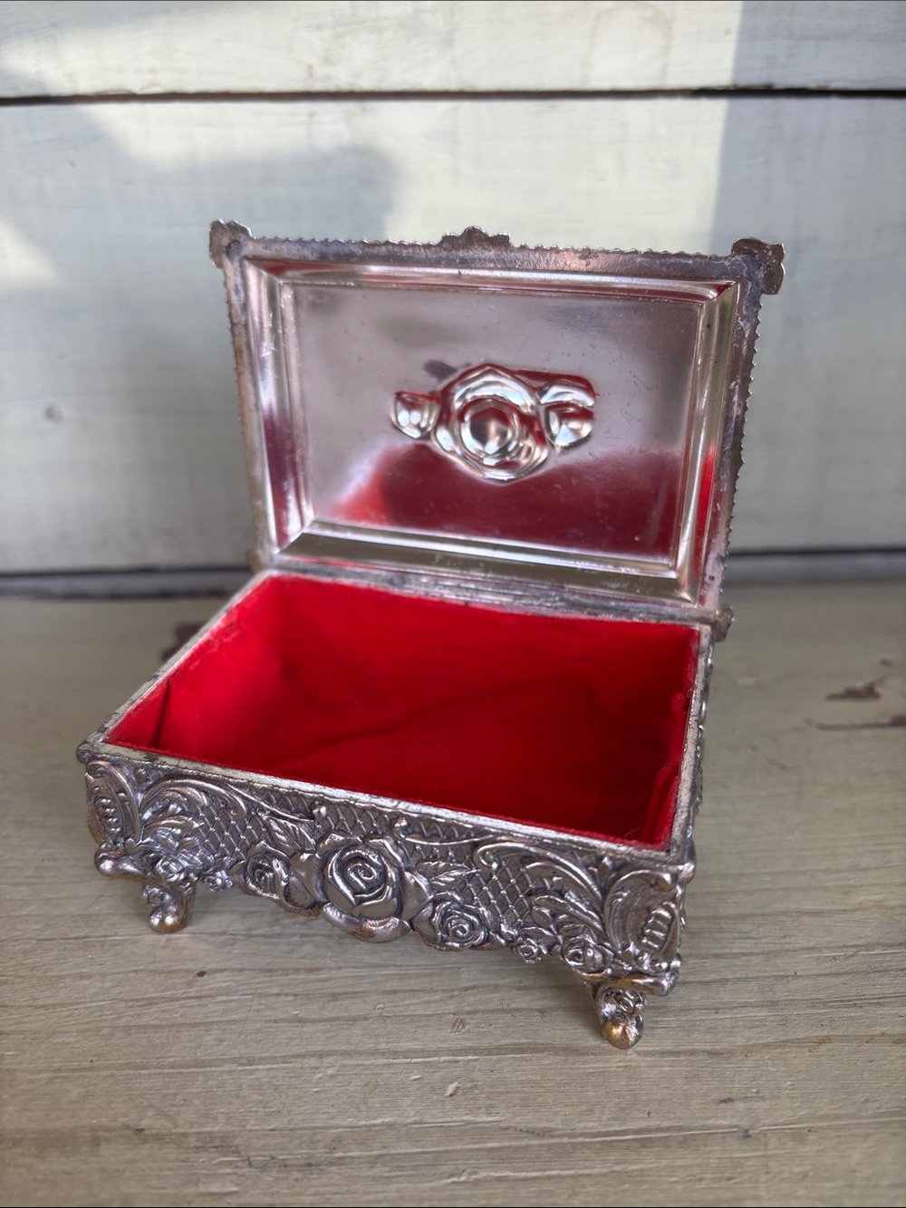 Vintage metal trinket box